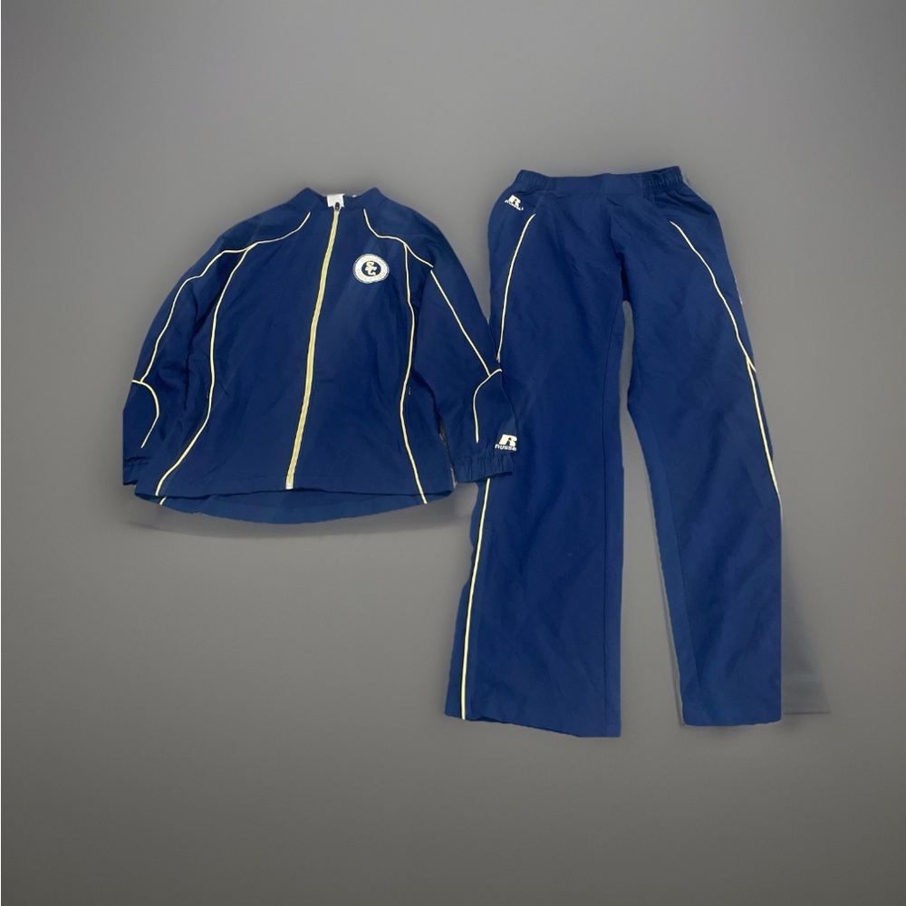 VINTAGE 90s RUSSELL ATHLETICS WOMAN GEORGIA TECH TRACK SUIT  M BLUE, ZIPPER.(#20